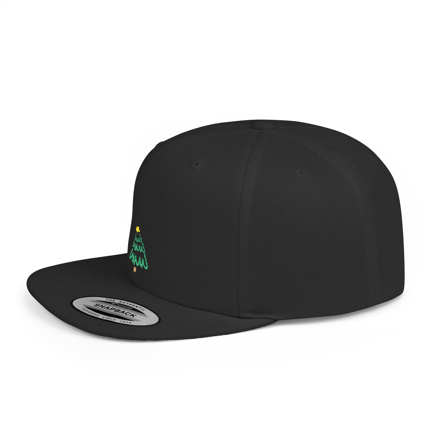 Icons Embroidered Pine Tree Green Flat Bill Snapback – Lightweight, Custom Fit, Premium Quality