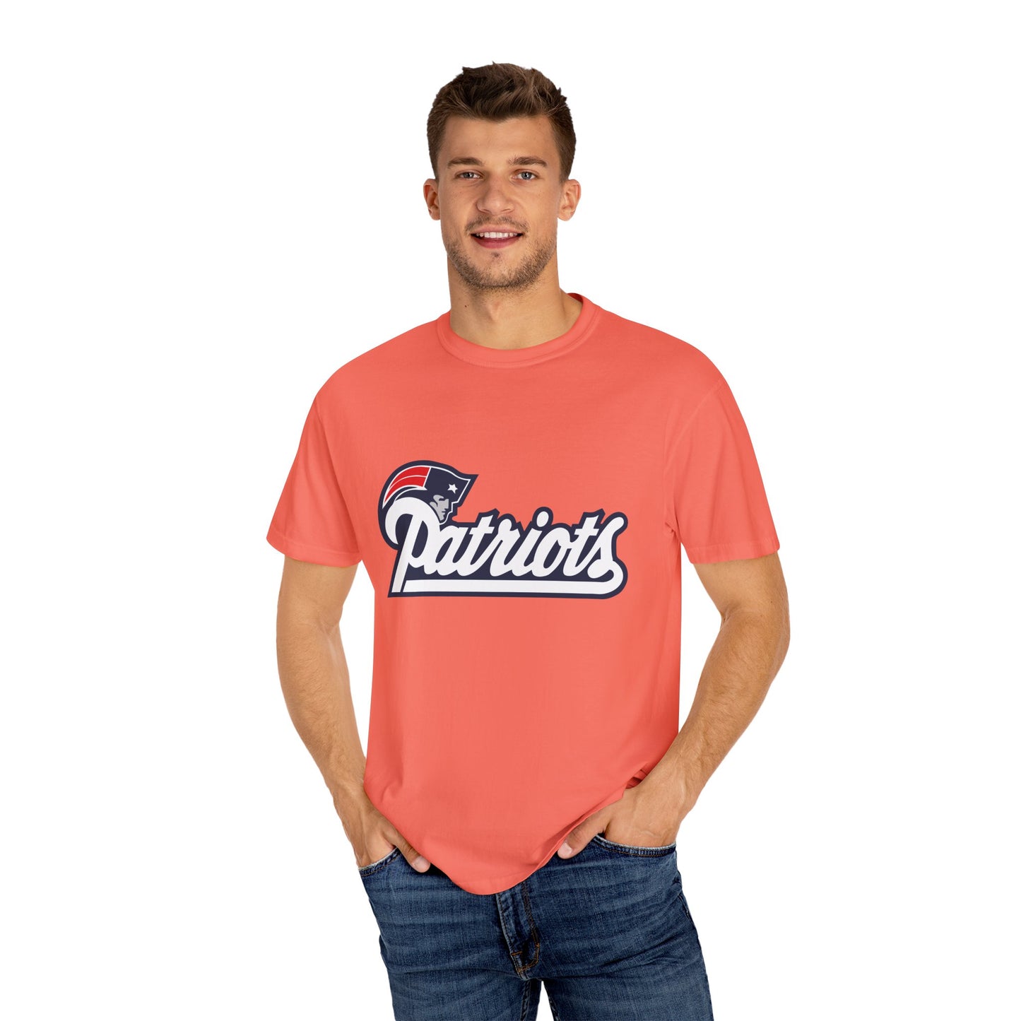 New England Patriots Fan Outfit Garment-Dyed T-Shirt – Premium Cotton Tee for Customization