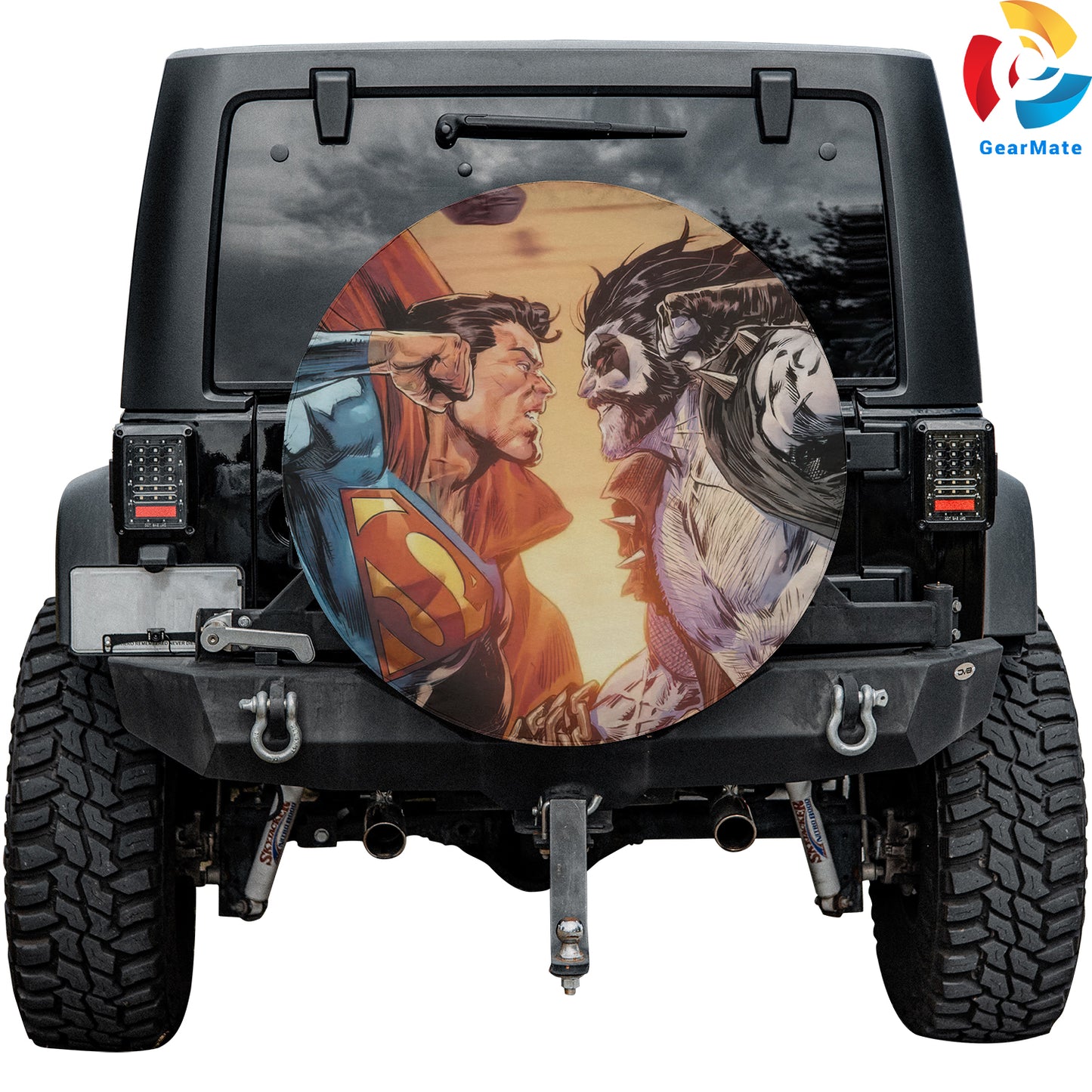 DC Superman Heart Spare Tire Cover – Premium Waterproof UV Resistant Protector