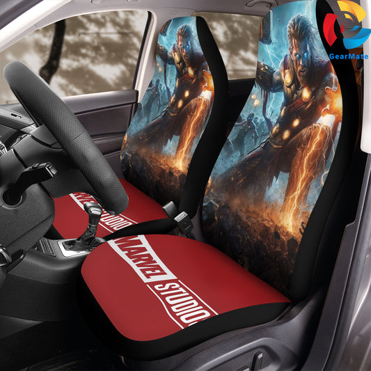 Marvel Thor Action Car Seat Covers – High Quality Graphic and Polar Fleece Protector Set