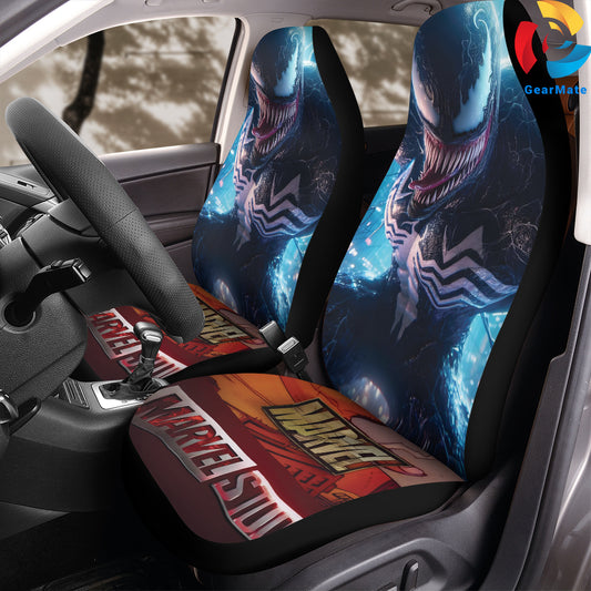 Marvel Black Panther Fans Car Seat Covers – High Quality Graphic and Polar Fleece Protector Set
