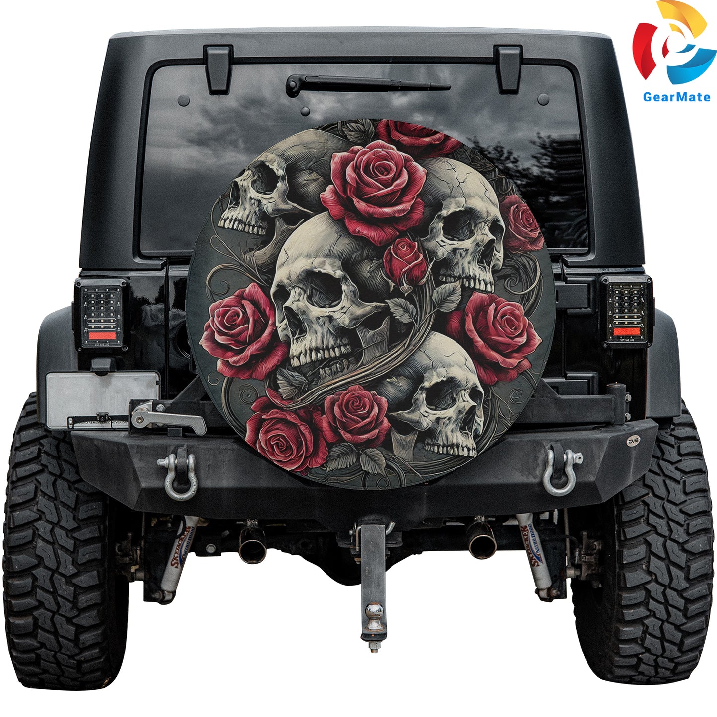 Skulls and Roses Spare Tire Cover – Premium Waterproof UV Resistant Protector