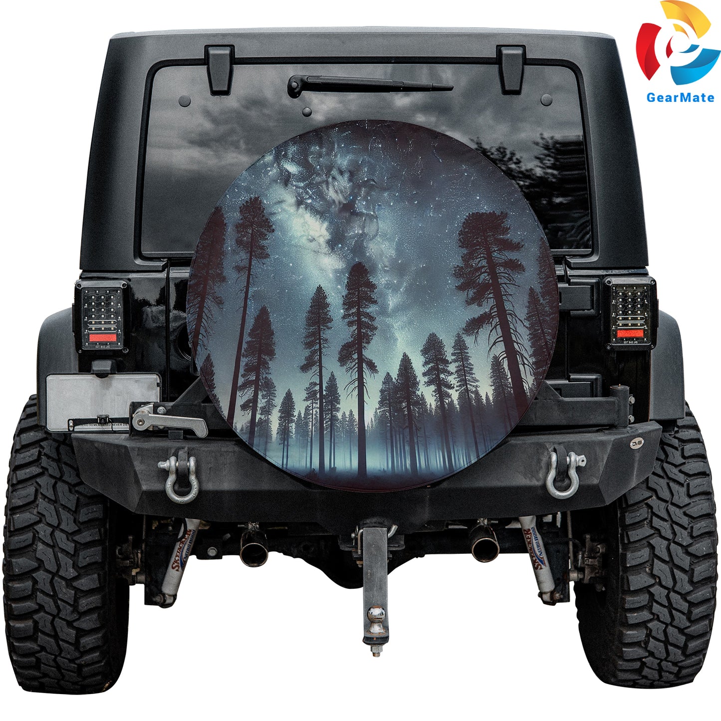 Pine Trees Under The Stars Spare Tire Cover – Premium Waterproof UV Resistant Protector