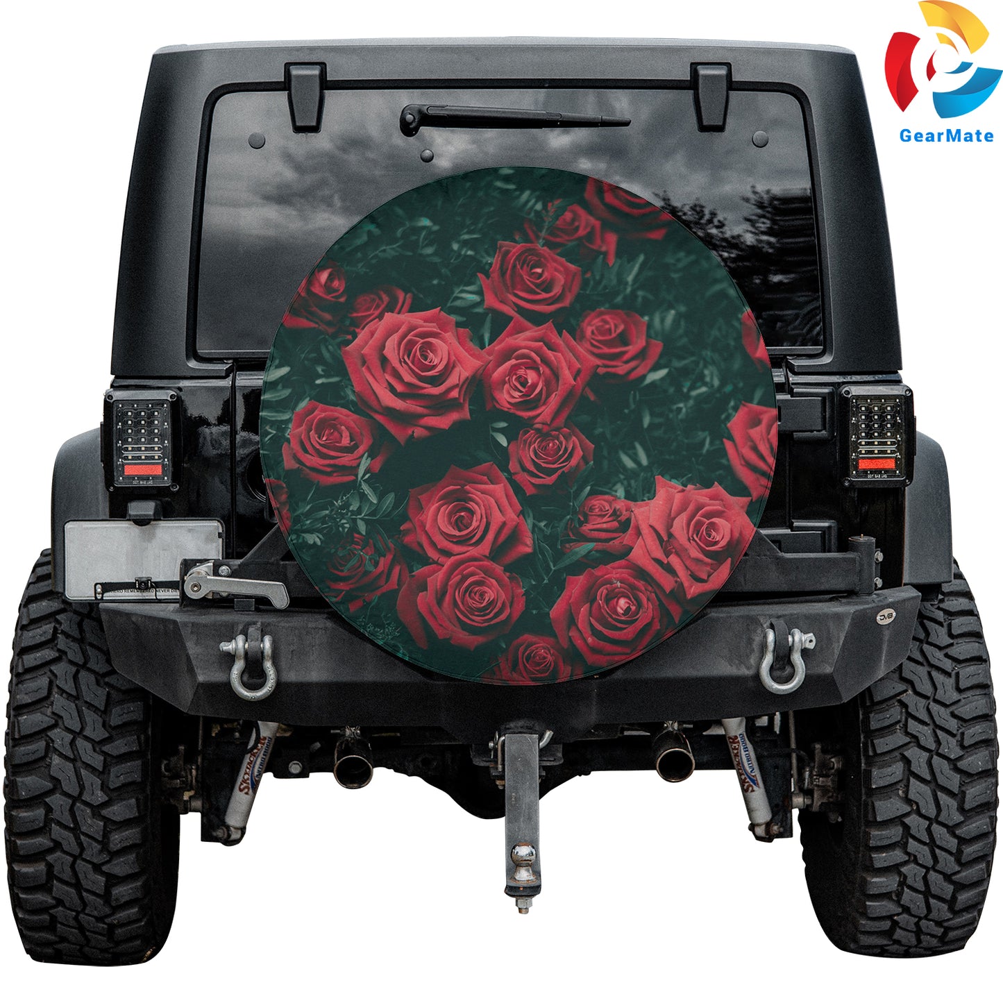 Rose Flower Red Spare Tire Cover – Premium Waterproof UV Resistant Protector