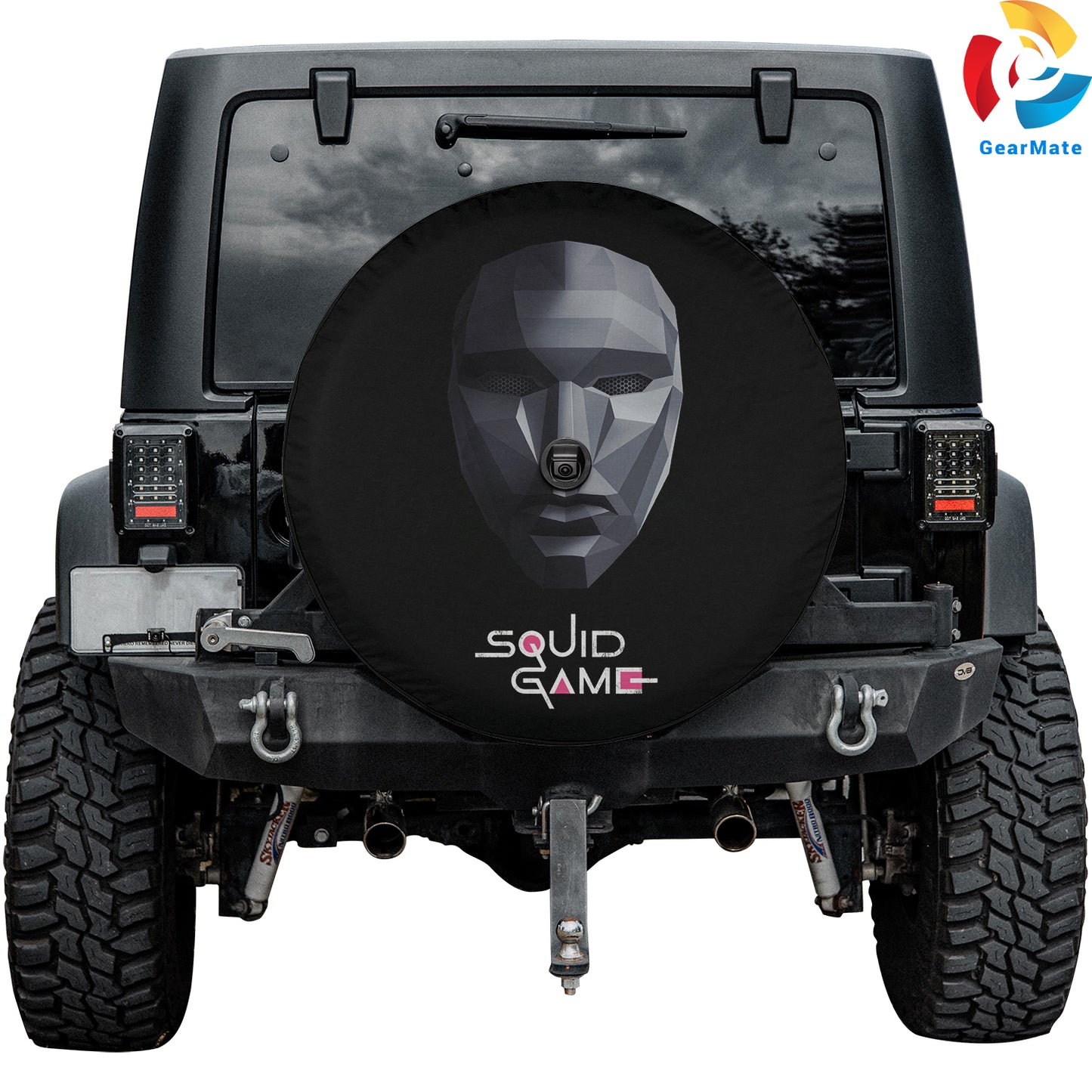 Squid Game Face Mask Spare Tire Cover – Premium Waterproof UV Resistant Protector
