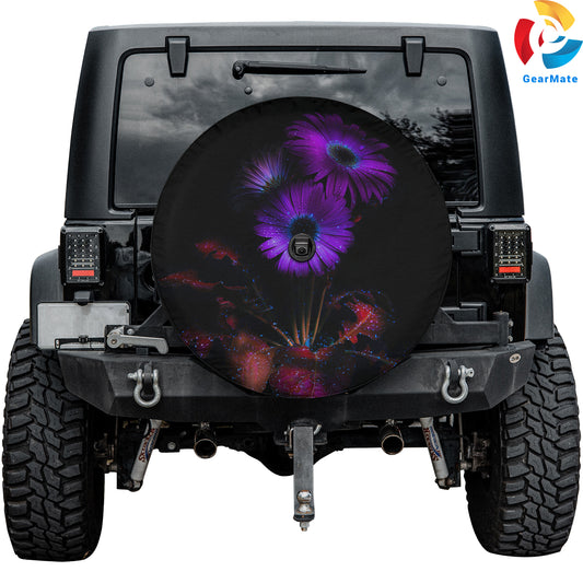 Purple Flowers Spare Tire Cover – Premium Waterproof UV Resistant Protector