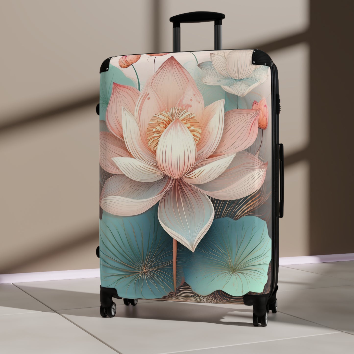 Nature Flowers Floral Dedicated Pink Art Carry-On Suitcase - Stylish Luggage for Travelers