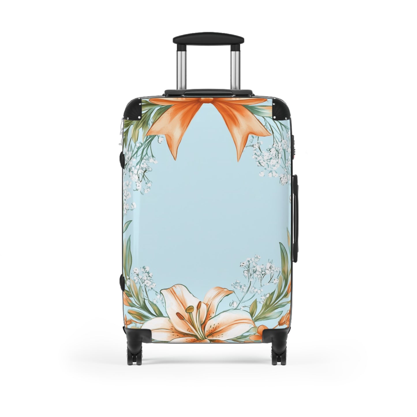 Nature Flowers Floral Lily Bow Carry-On Suitcase - Stylish Luggage for Travelers