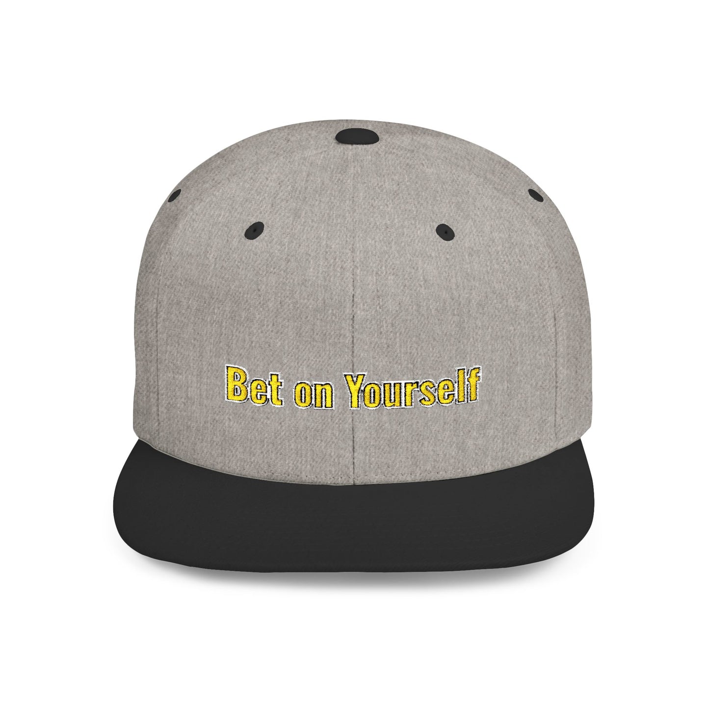 Text Bet On Yourself Flat Bill Snapback – Lightweight, Custom Fit, Premium Quality