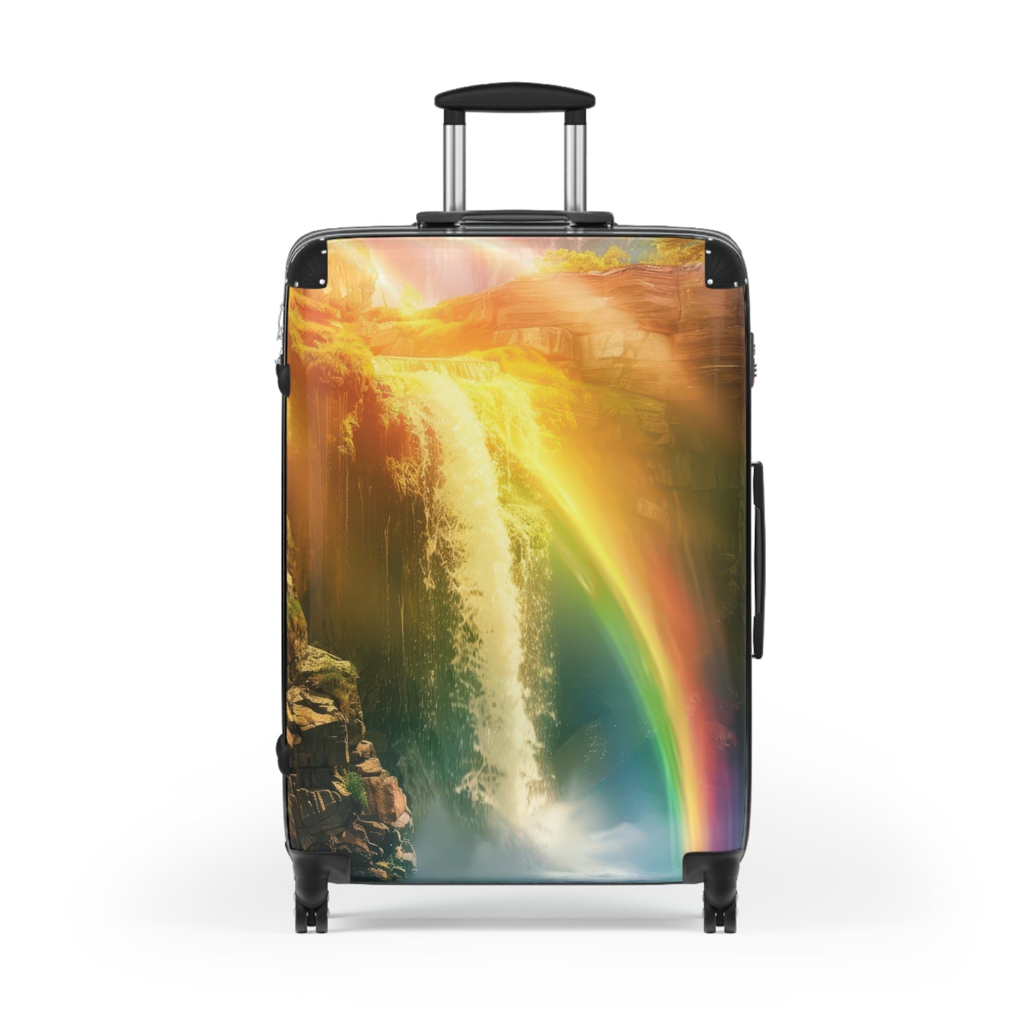 Nature Waterfall Rainbow Art Carry-On Suitcase - Stylish Luggage for Travelers