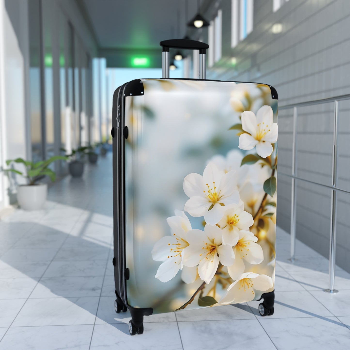 Nature Flowers Floral White Cherry Art Carry-On Suitcase - Stylish Luggage for Travelers