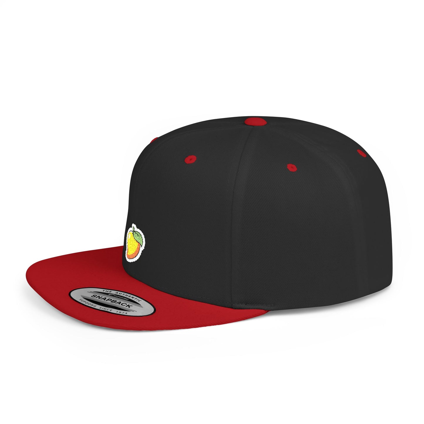 Icons Embroidered Mango Flat Bill Snapback – Lightweight, Custom Fit, Premium Quality