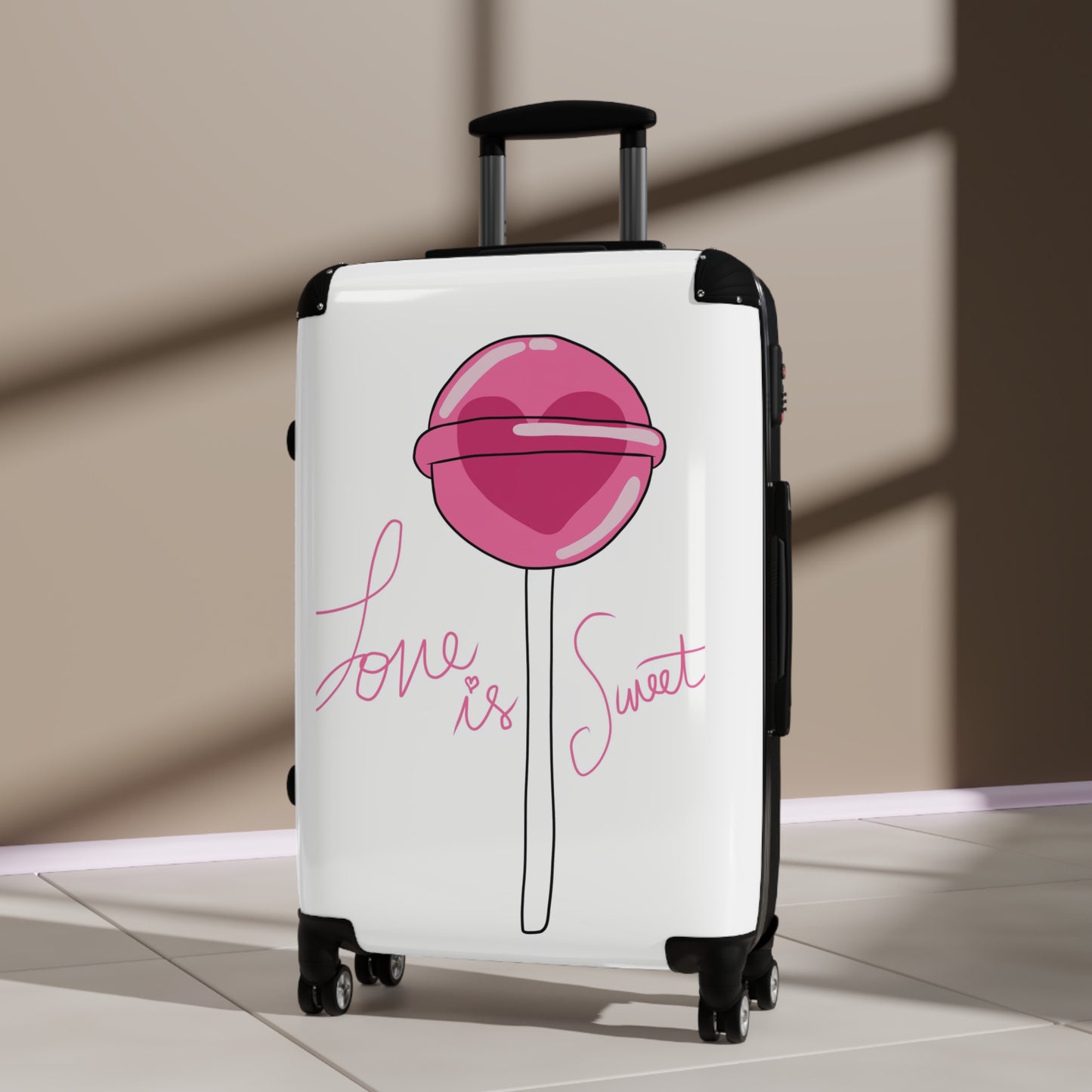Love Lollipop Pink Art Carry-On Suitcase - Stylish Luggage for Travelers
