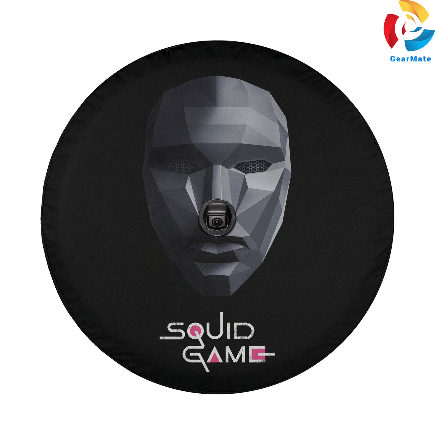 Squid Game Face Mask Spare Tire Cover – Premium Waterproof UV Resistant Protector