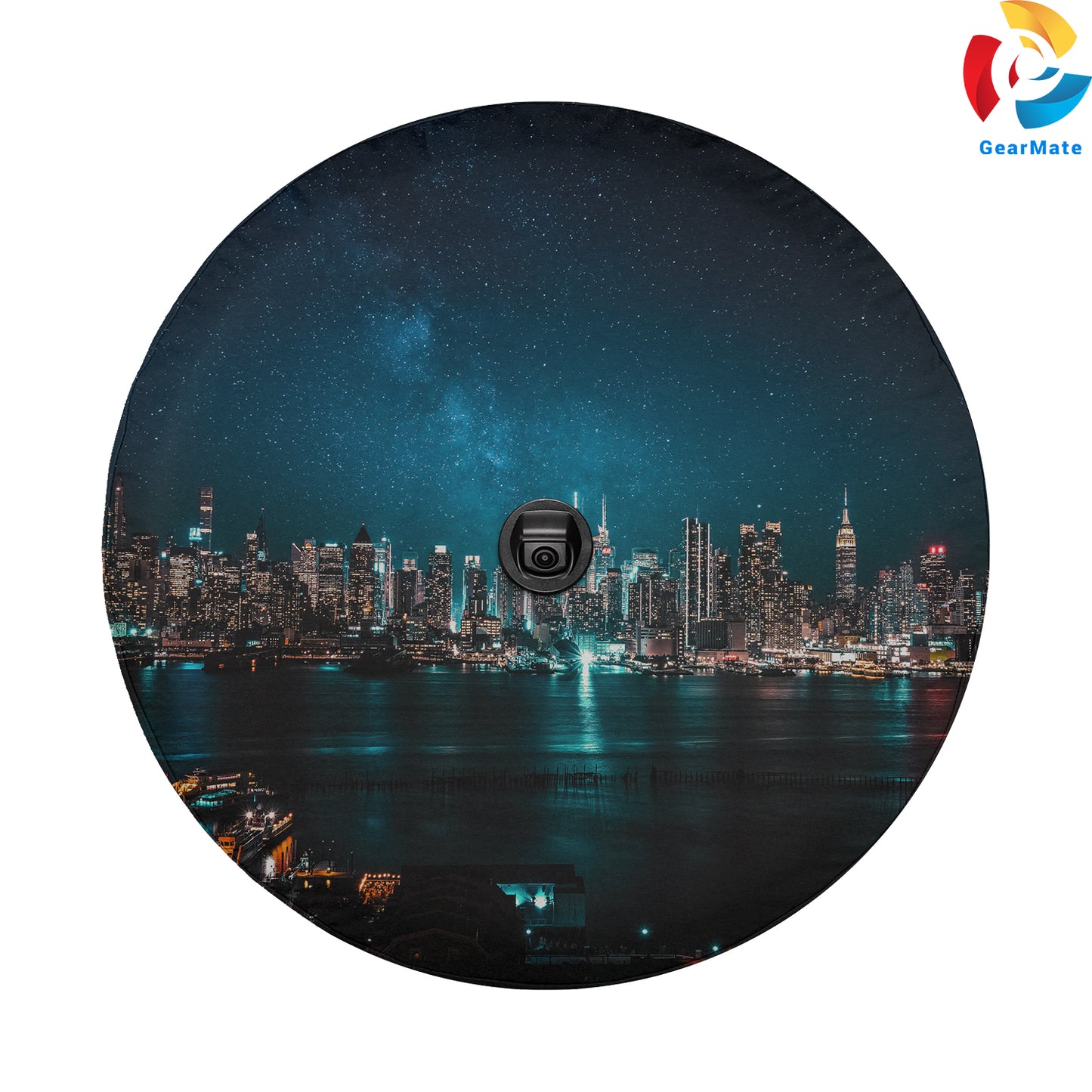 Night City City Lights Spare Tire Cover – Premium Waterproof UV Resistant Protector