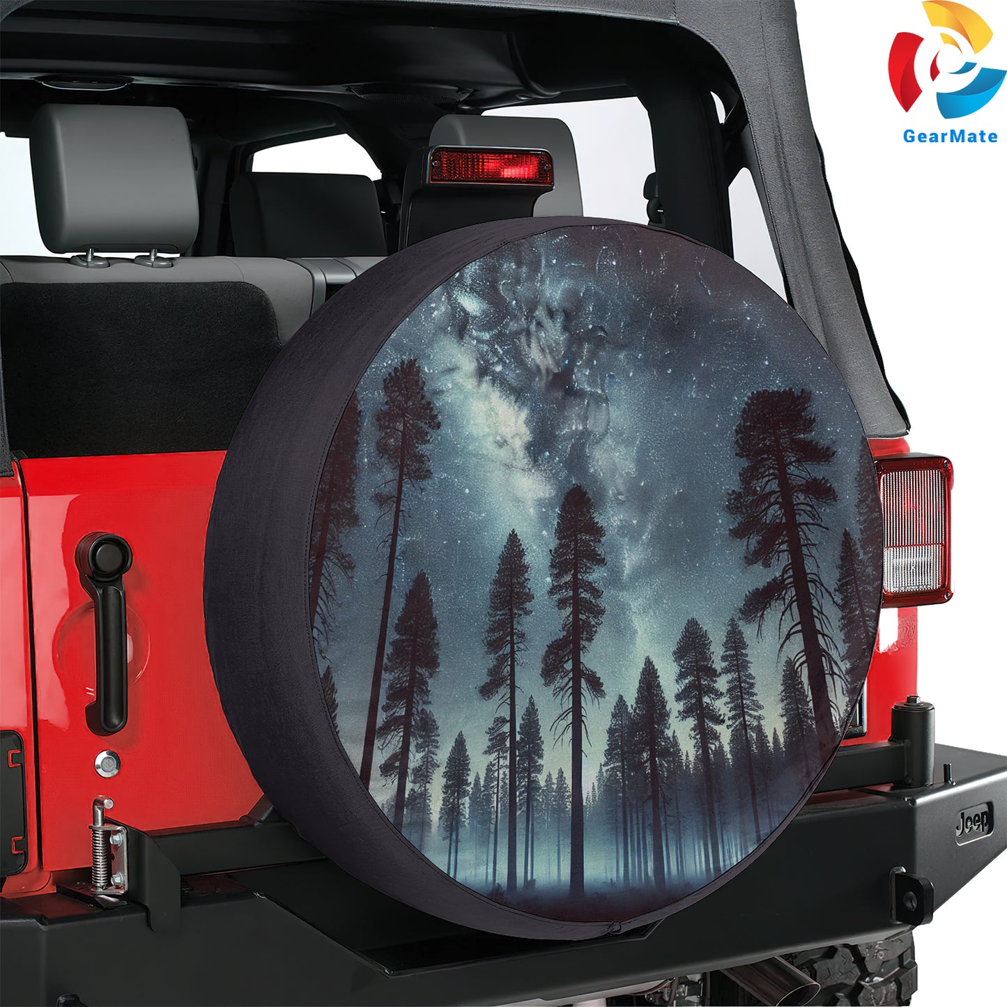 Pine Trees Under The Stars Spare Tire Cover – Premium Waterproof UV Resistant Protector