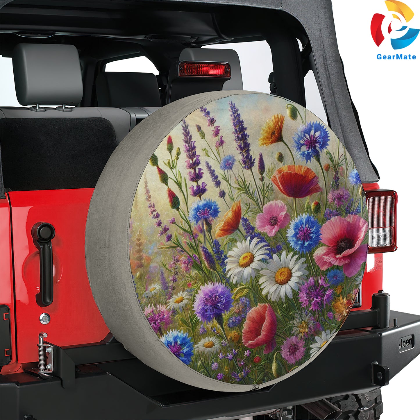 Wild Flowers Spare Tire Cover – Premium Waterproof UV Resistant Protector