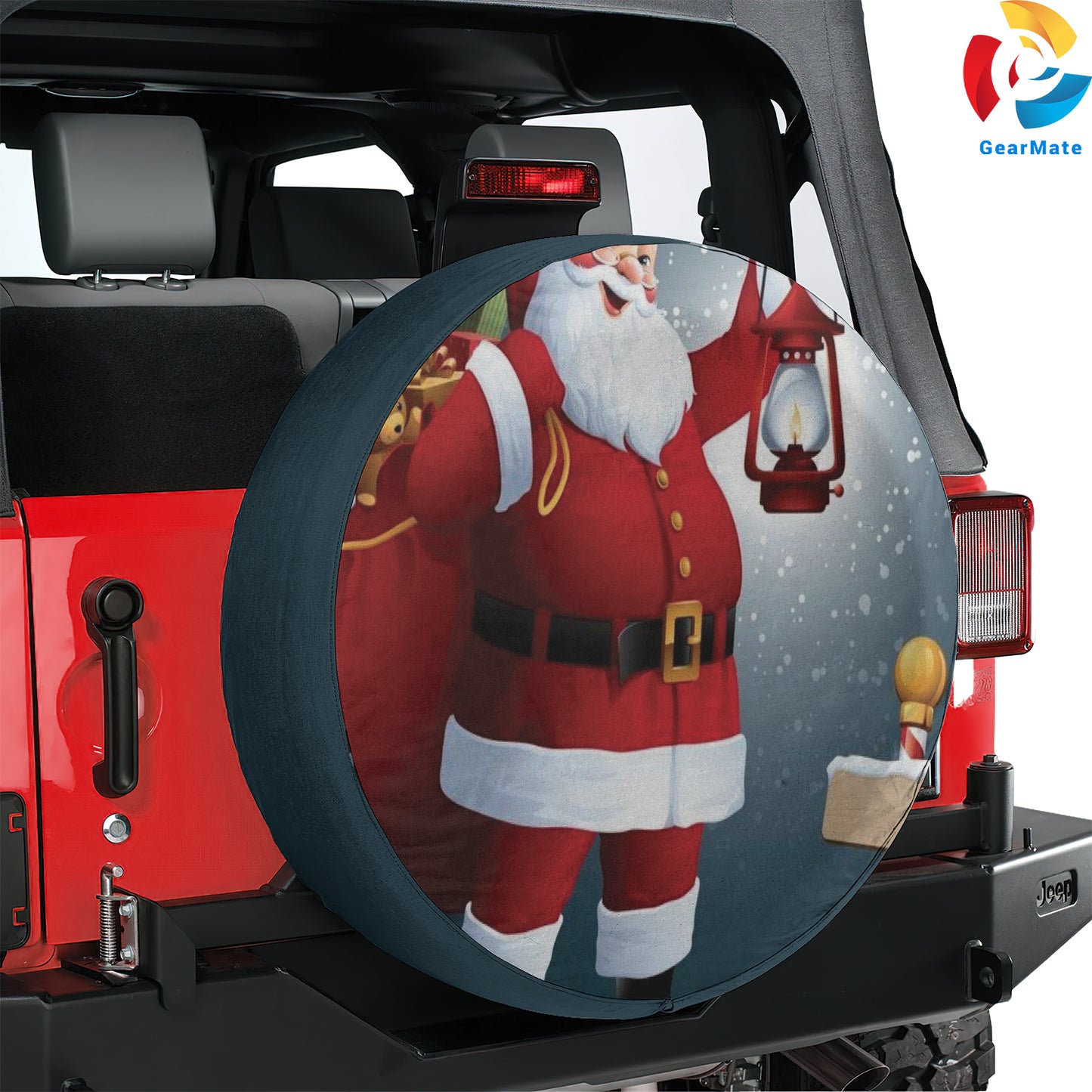 Merry Christmas 2024 Santa Decor Spare Tire Cover – Premium Waterproof UV Resistant Protector
