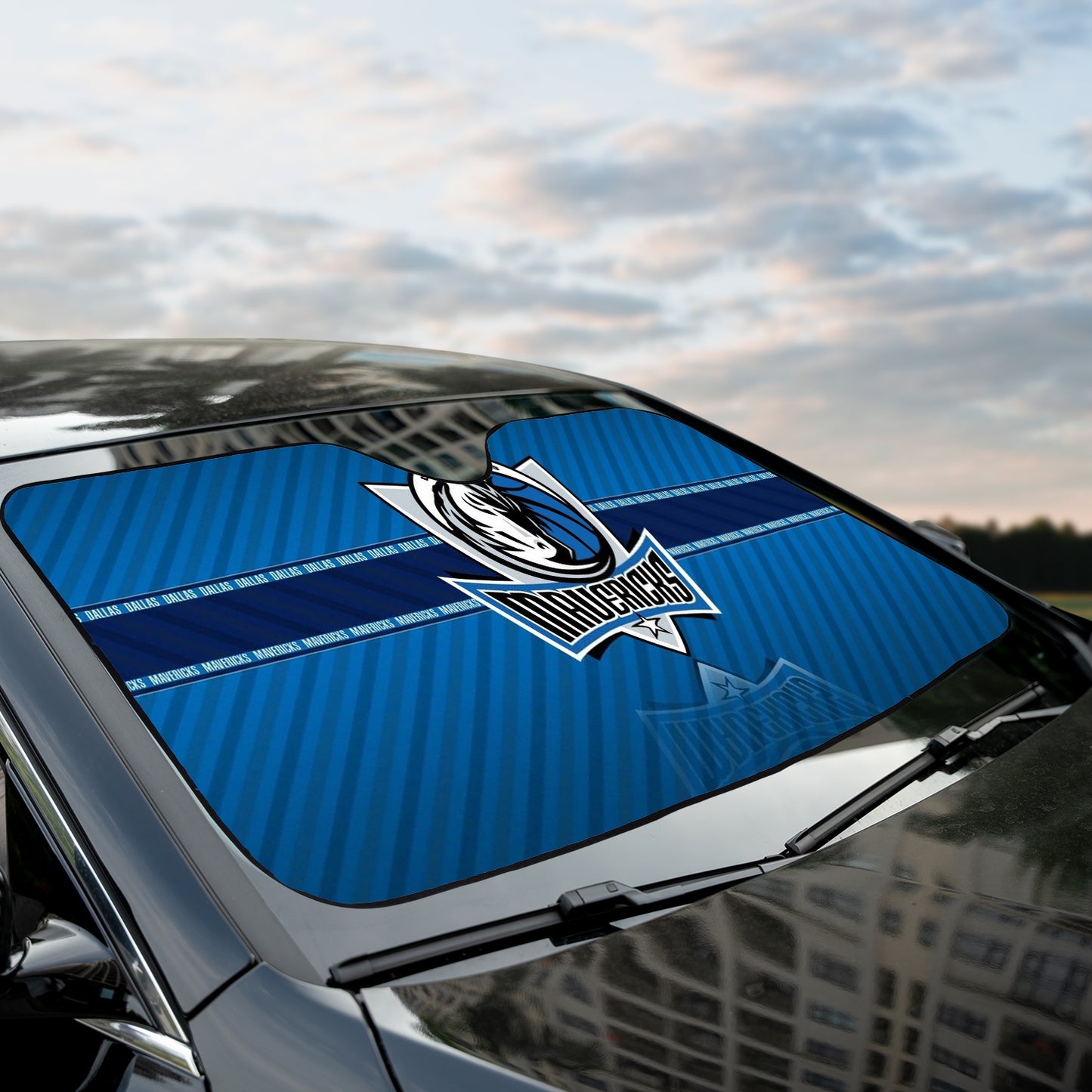 Reflected Basketball Dallas Maverick Reflective Car Sunshade – Premium Heat & UV Protection, Universal Fit