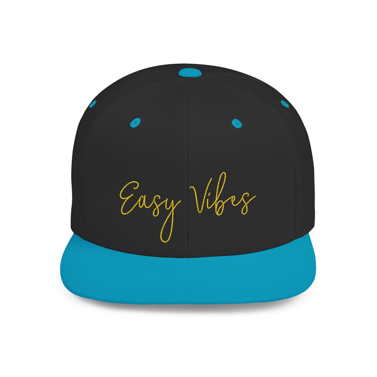 Text Easy Vibes Flat Bill Snapback – Lightweight, Custom Fit, Premium Quality