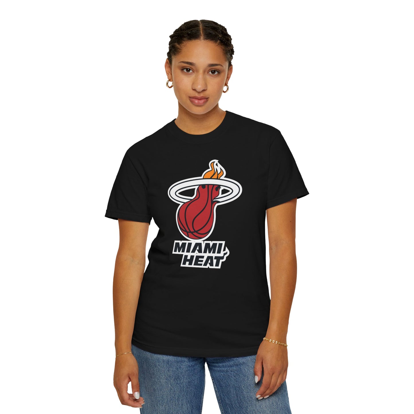 Miami Heat Street Ball Style Garment-Dyed T-Shirt – Premium Cotton Tee for Customization