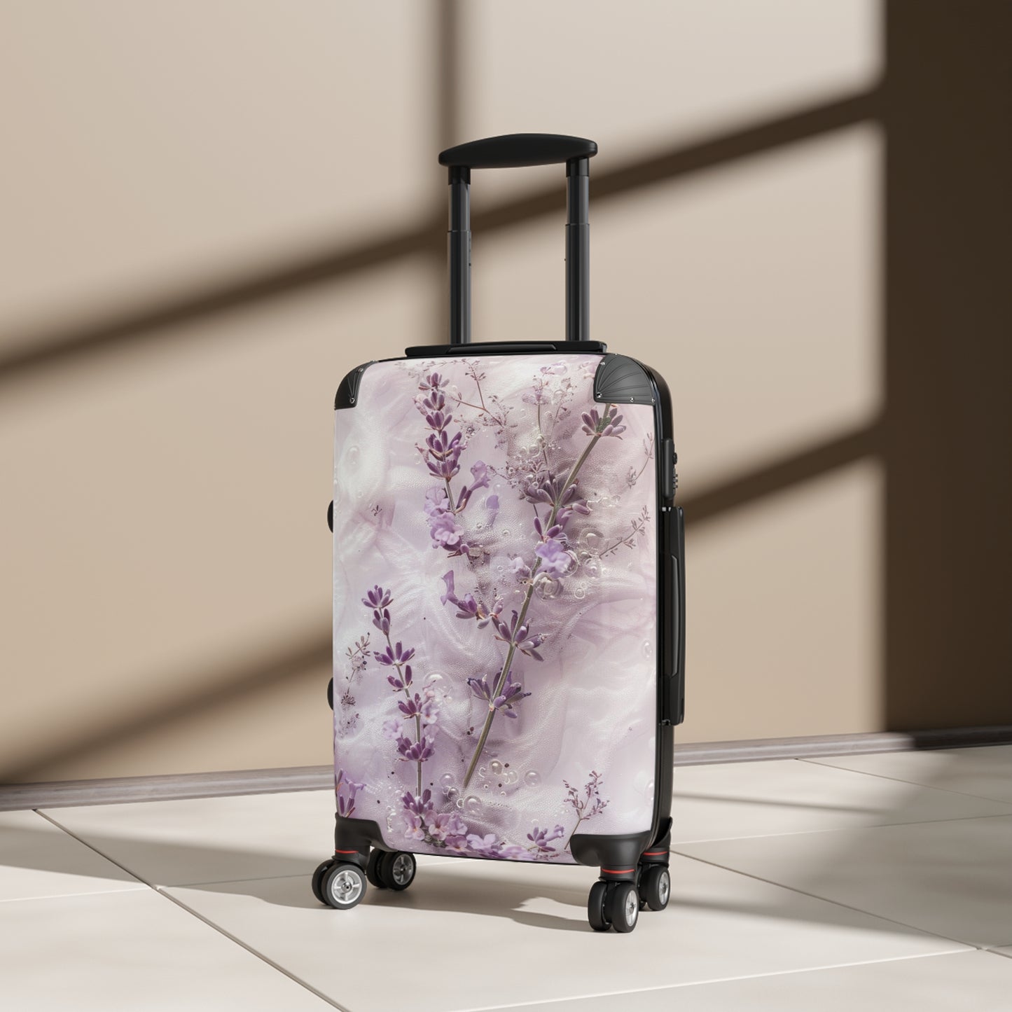 Nature Flowers Floral Animated Mauve Art Carry-On Suitcase - Stylish Luggage for Travelers