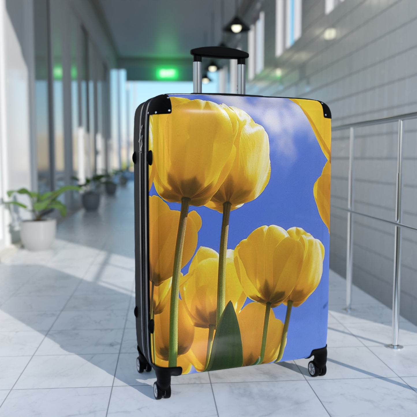 Nature Flowers Floral Yellow Tulips Art Carry-On Suitcase - Stylish Luggage for Travelers