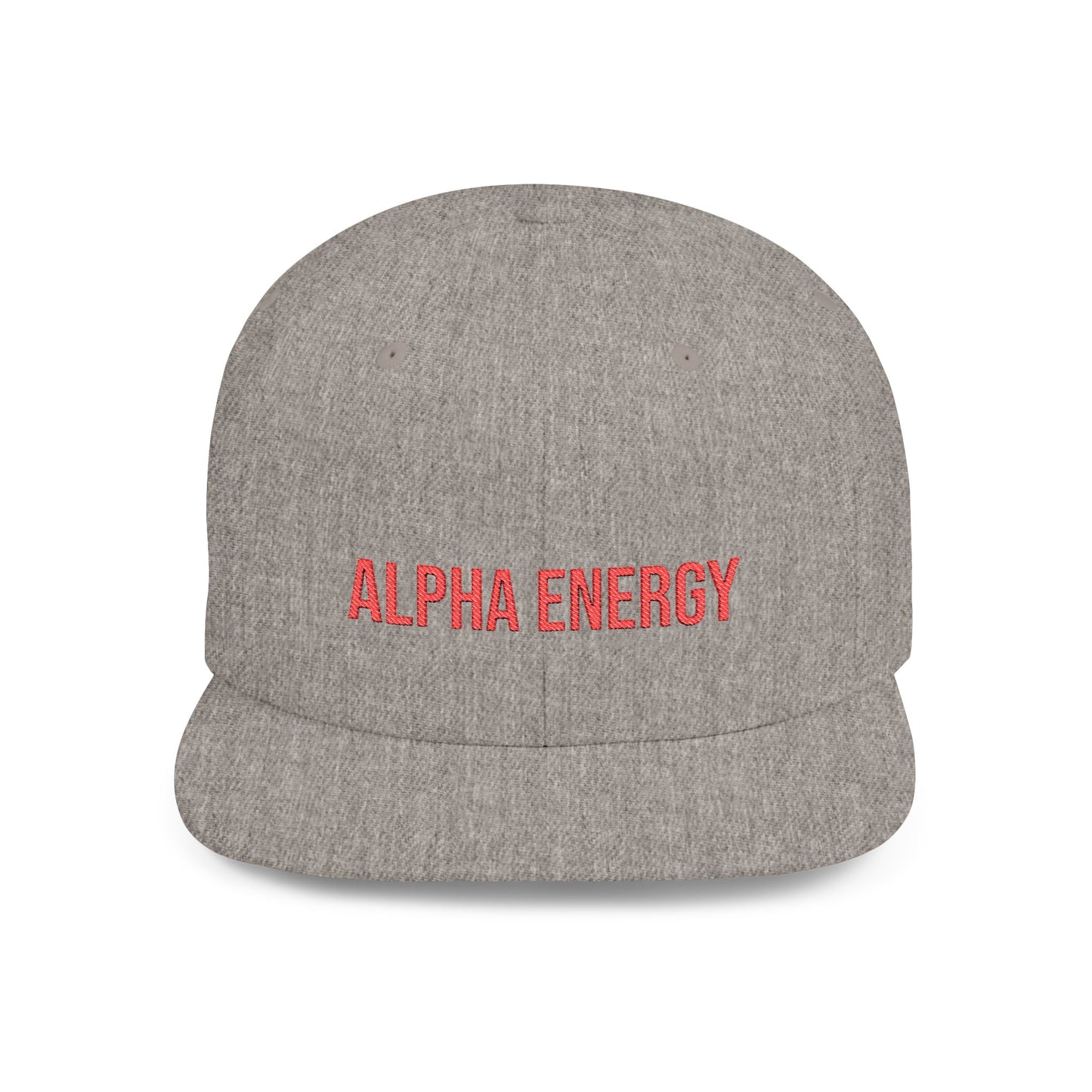 Text Alpha Energy Flat Bill Snapback – Lightweight, Custom Fit, Premium Quality