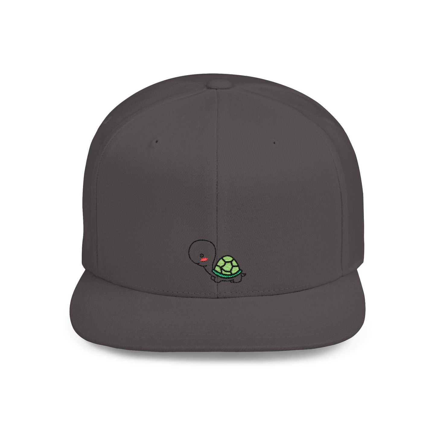 Icons Embroidered Cute Turtle Flat Bill Snapback – Lightweight, Custom Fit, Premium Quality
