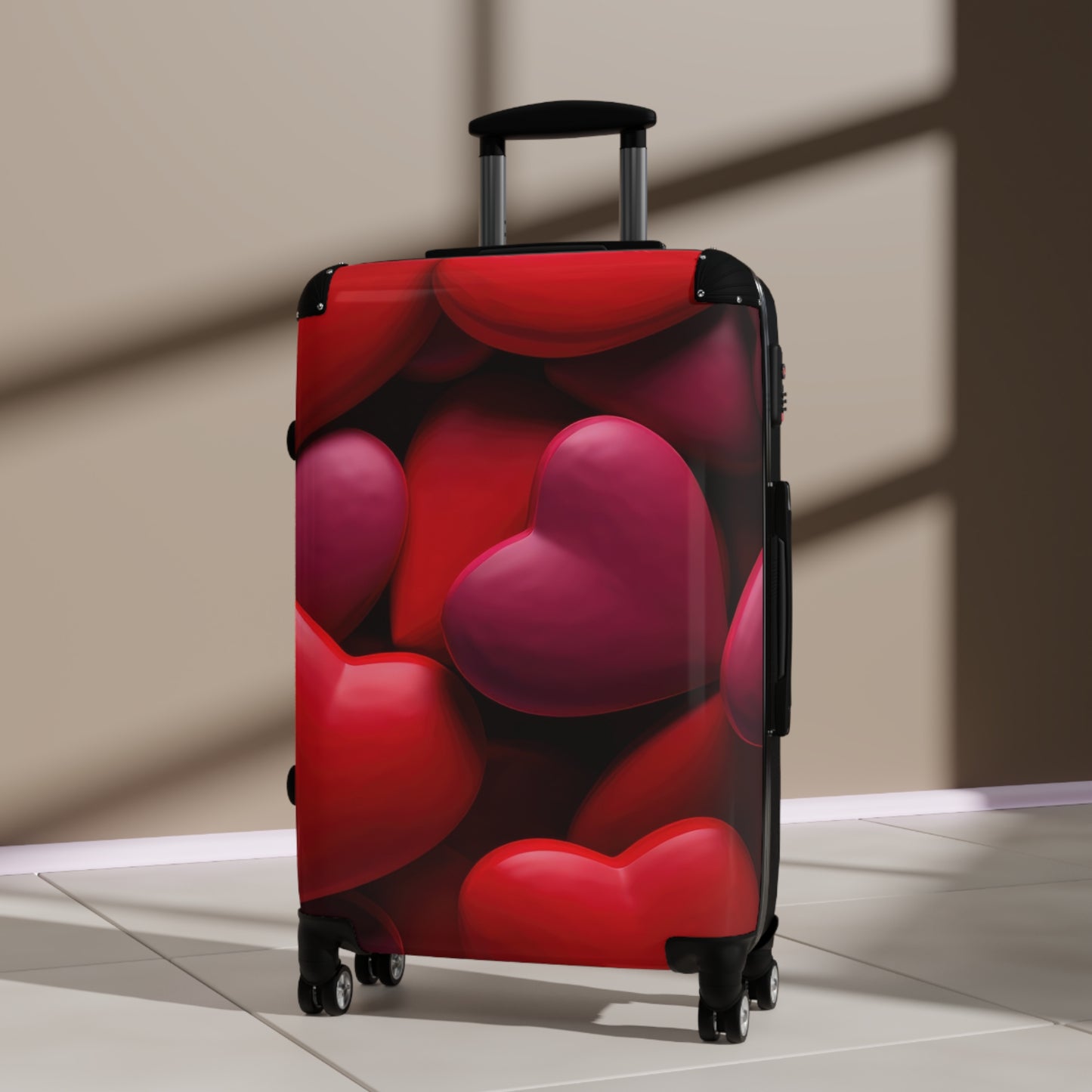 Love Red Hearts Art Carry-On Suitcase - Stylish Luggage for Travelers