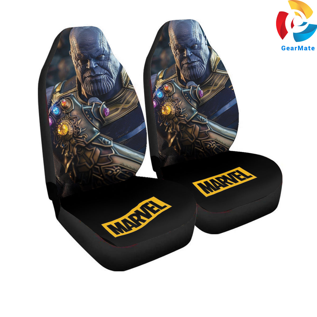 Marvel Thanos Car Seat Covers – High Quality Graphic and Polar Fleece Protector Set