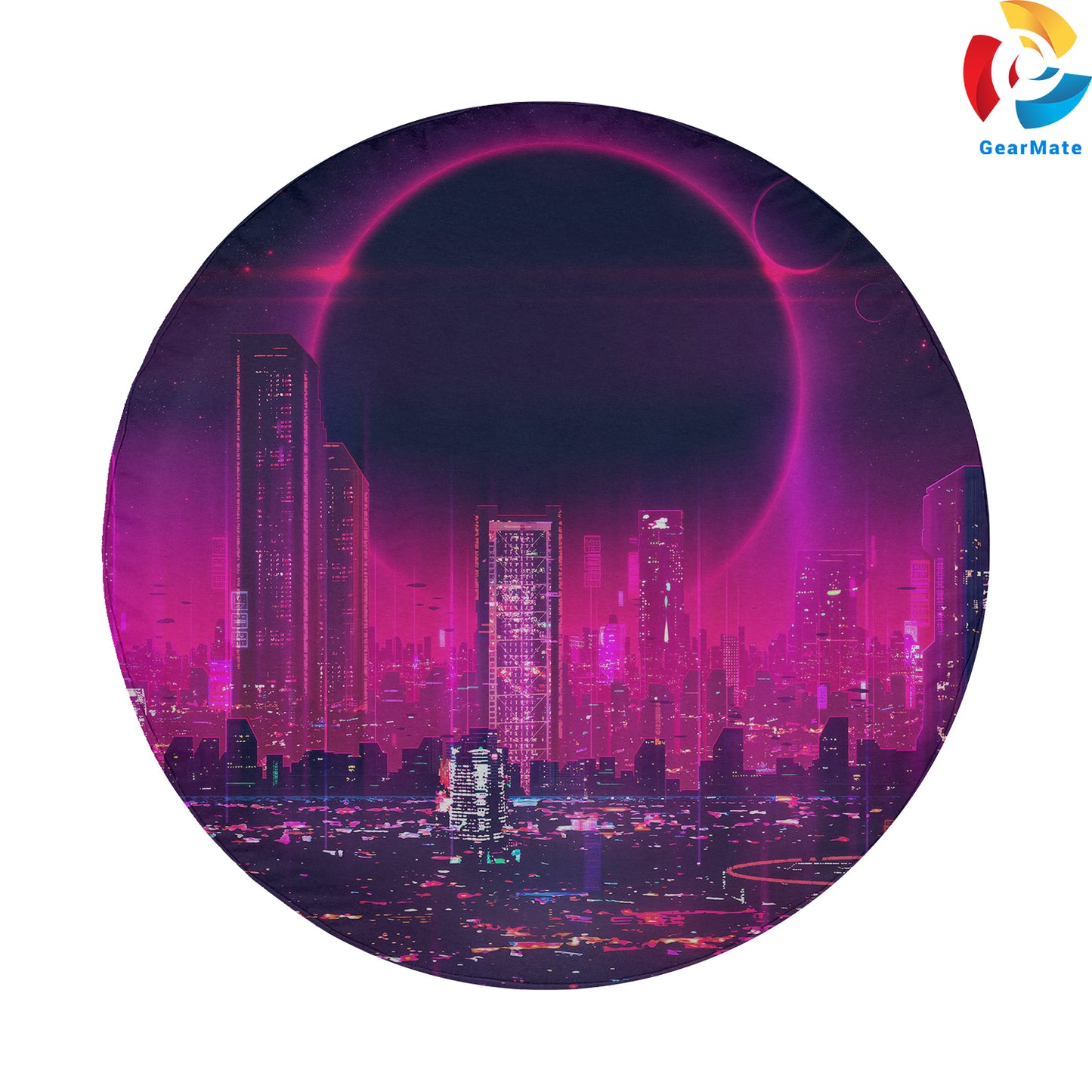 Futuristic City Spare Tire Cover – Premium Waterproof UV Resistant Protector