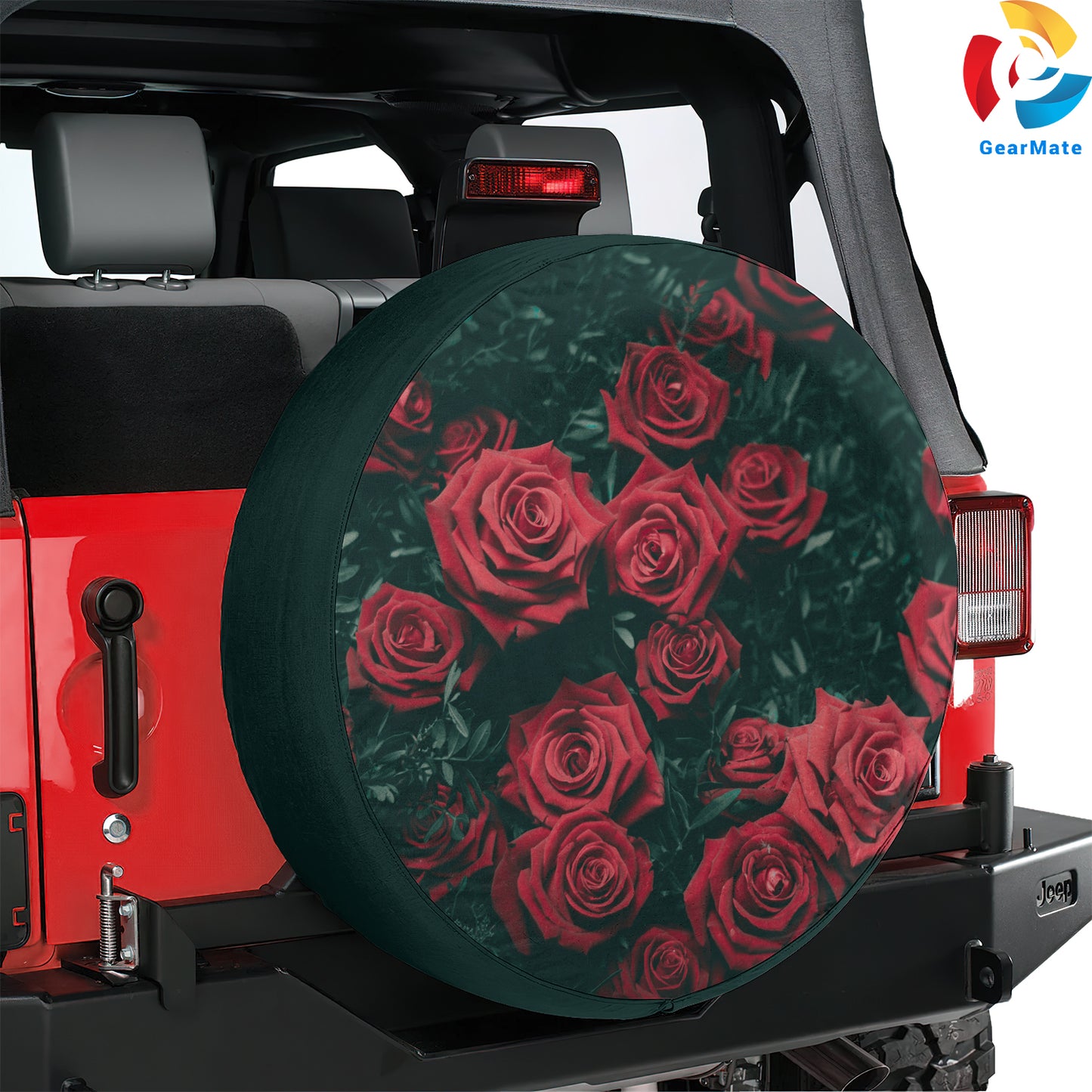 Rose Flower Red Spare Tire Cover – Premium Waterproof UV Resistant Protector