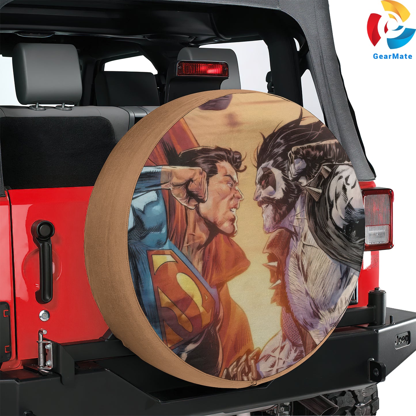 DC Superman Heart Spare Tire Cover – Premium Waterproof UV Resistant Protector