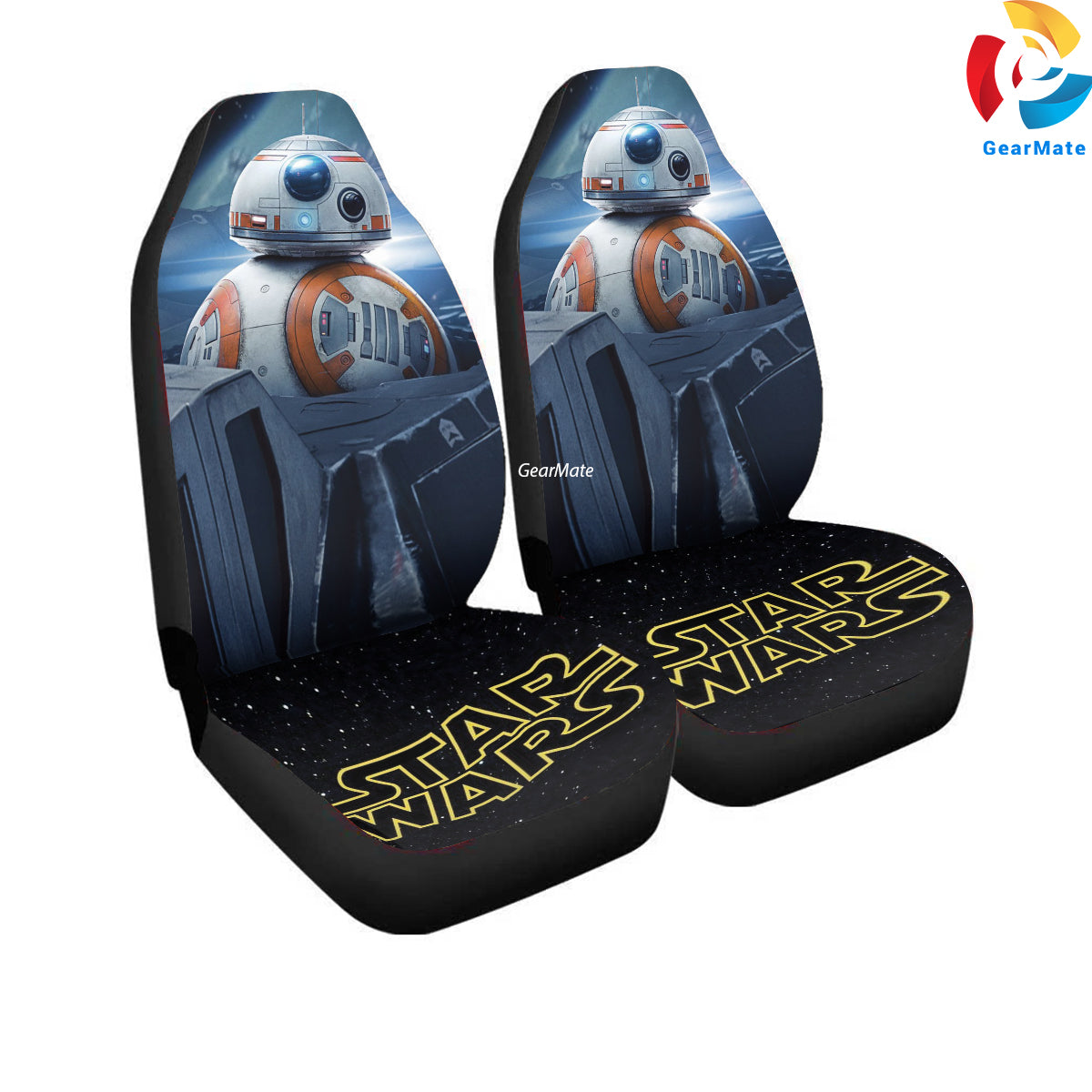 Starwars BB8 Helmet Car Seat Covers – High Quality Graphic and Polar Fleece Protector Set
