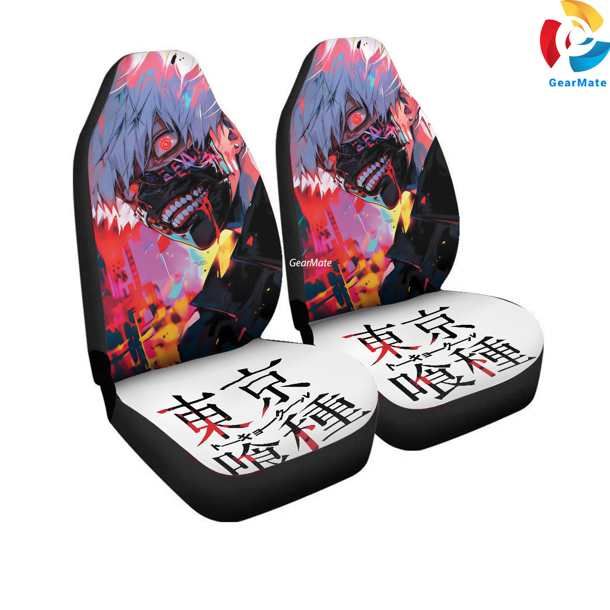 Tokyo Ghoul The Ghouls Ken Car Seat Covers – High Quality Graphic and Polar Fleece Protector Set