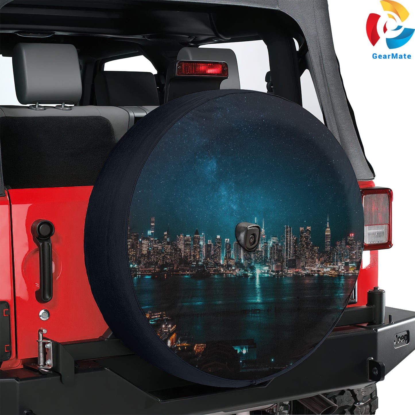 Night City City Lights Spare Tire Cover – Premium Waterproof UV Resistant Protector