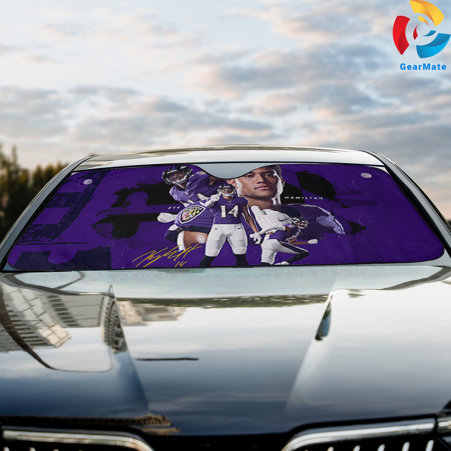 Baltimore Ravens NFL Football Stars Reflective Car Sunshade – Premium Heat & UV Protection, Universal Fit