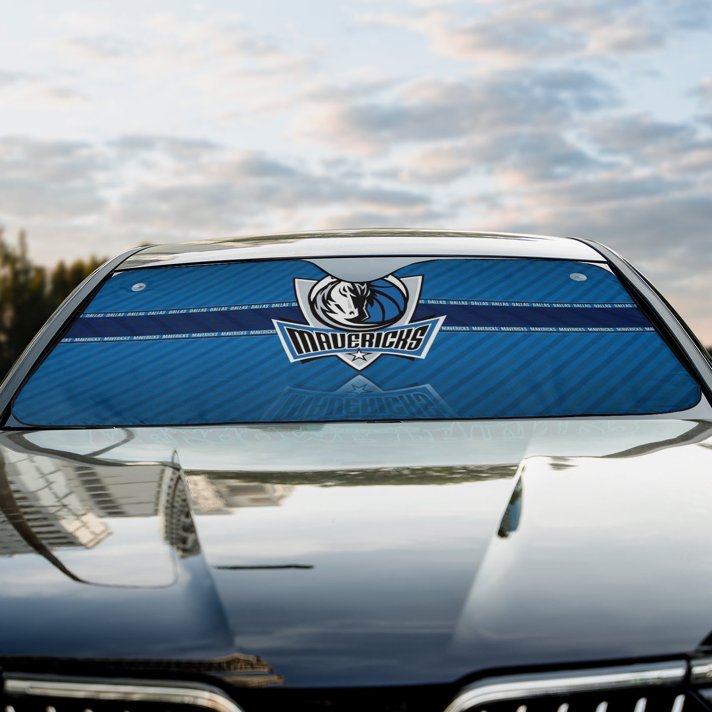 Reflected Basketball Dallas Maverick Reflective Car Sunshade – Premium Heat & UV Protection, Universal Fit