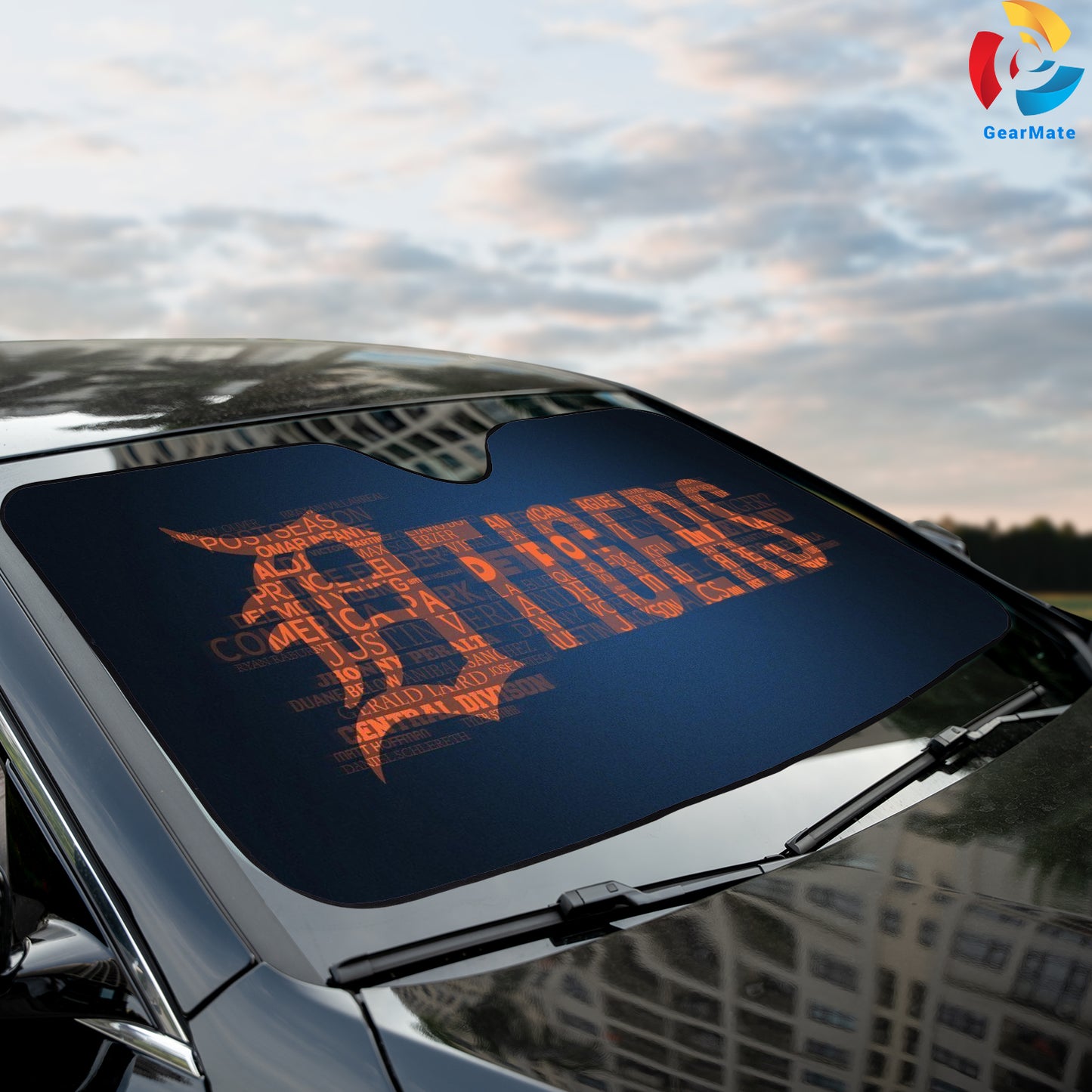 Detroit Tigers MLB Baseball Game Day Ready Reflective Car Sunshade – Premium Heat & UV Protection, Universal Fit