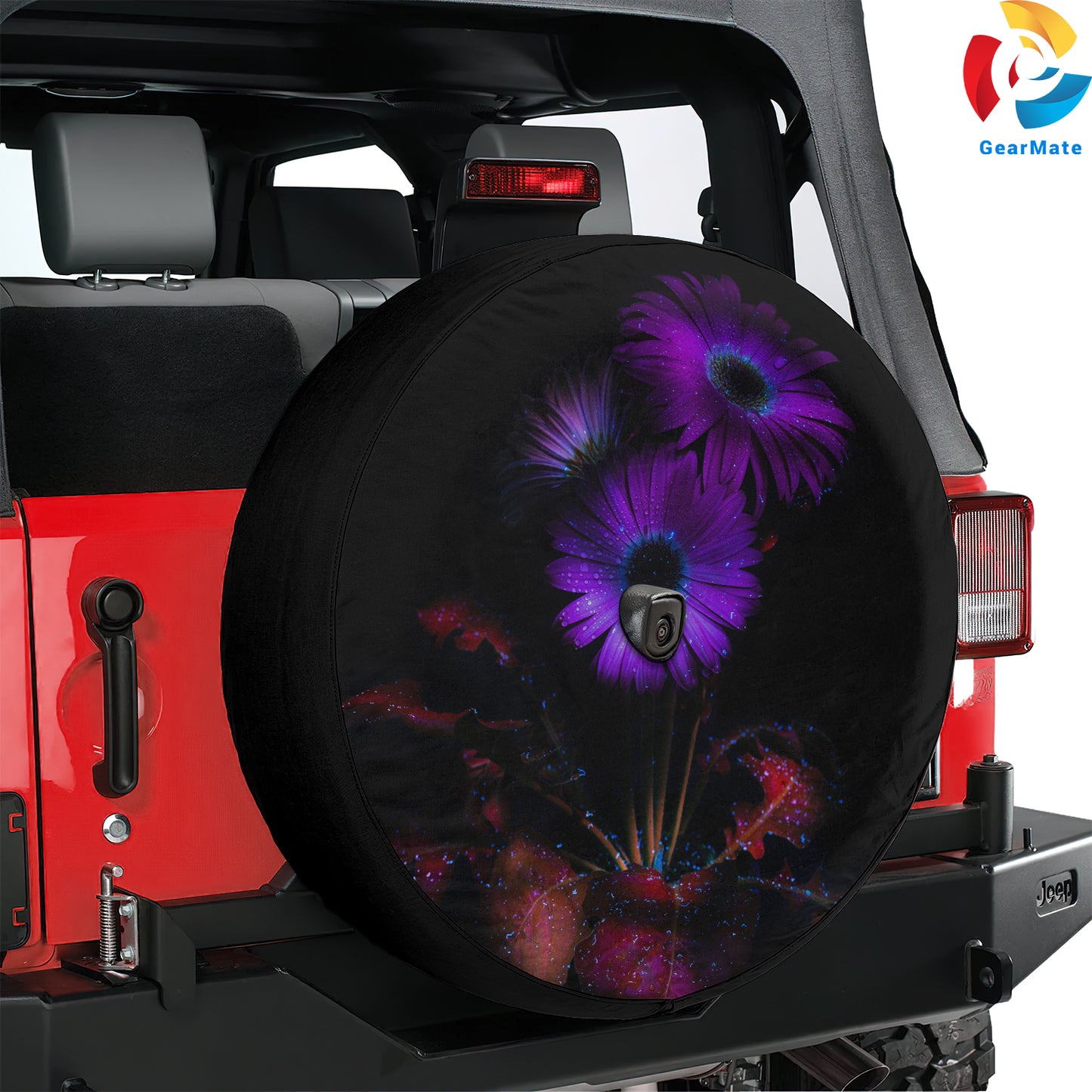 Purple Flowers Spare Tire Cover – Premium Waterproof UV Resistant Protector