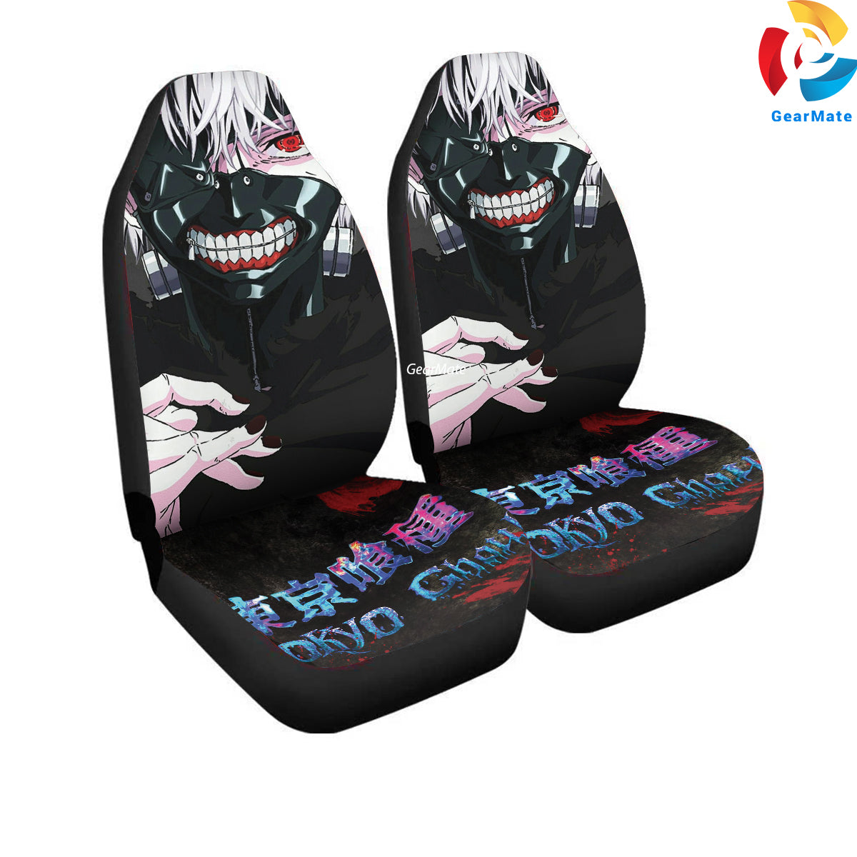 Tokyo Ghoul Black Car Seat Covers – High Quality Graphic and Polar Fleece Protector Set
