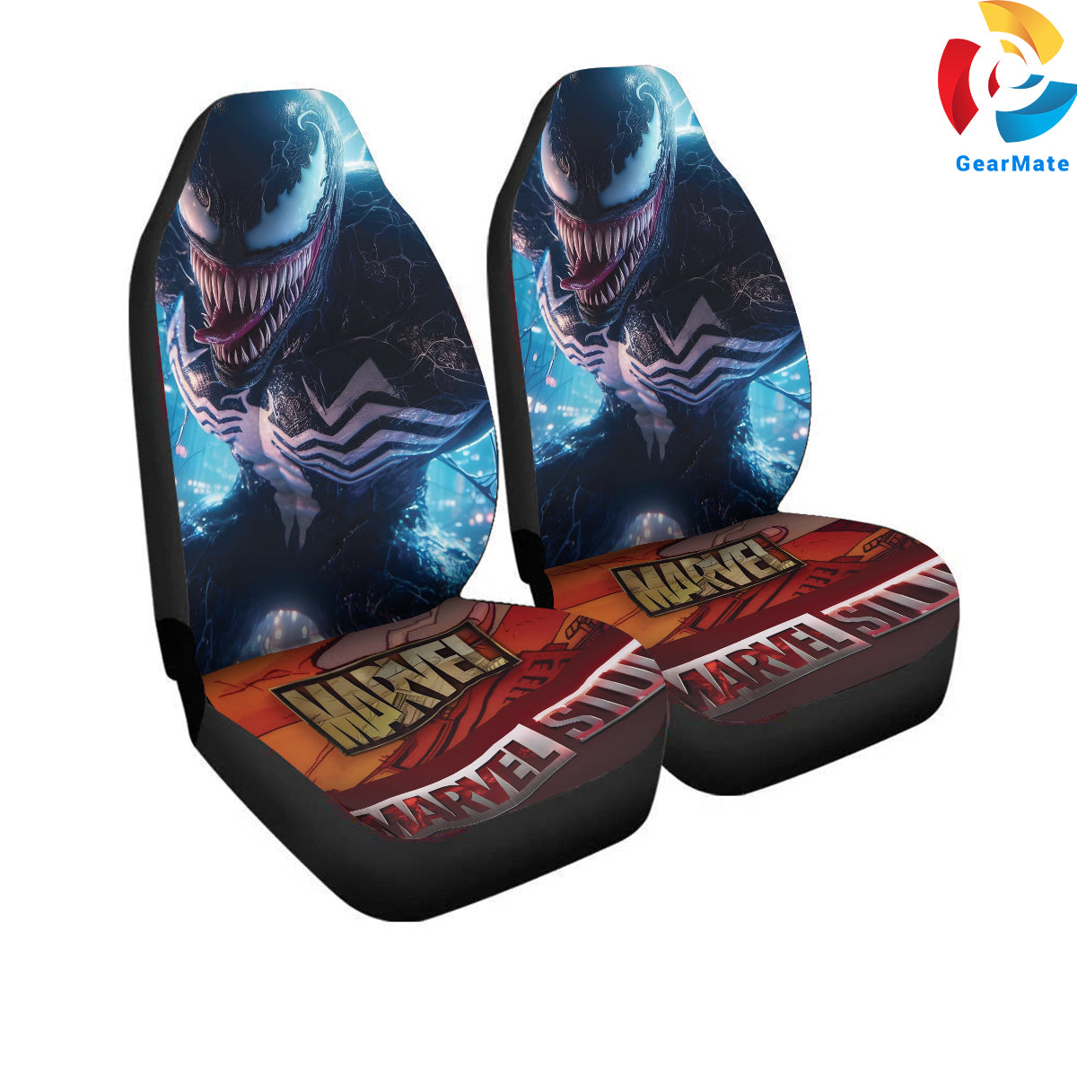 Marvel Venom Fans Car Seat Covers – High Quality Graphic and Polar Fleece Protector Set
