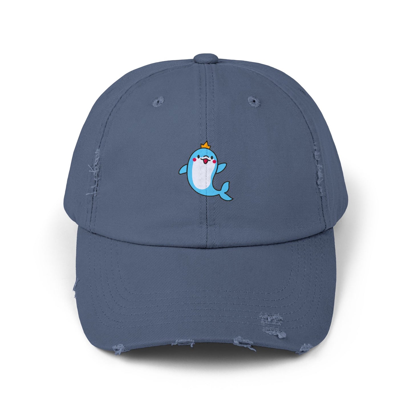 Dolphin Crown Vintage Distressed Dad Hat Unisex Adjustable Cotton Twill Baseball Cap for Casual Everyday Wear