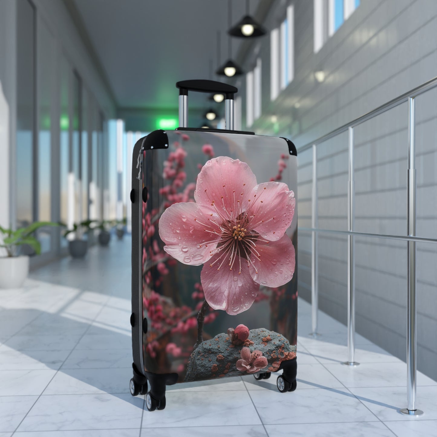 Nature Flowers Floral Animated Pink Flowers Art Carry-On Suitcase - Stylish Luggage for Travelers