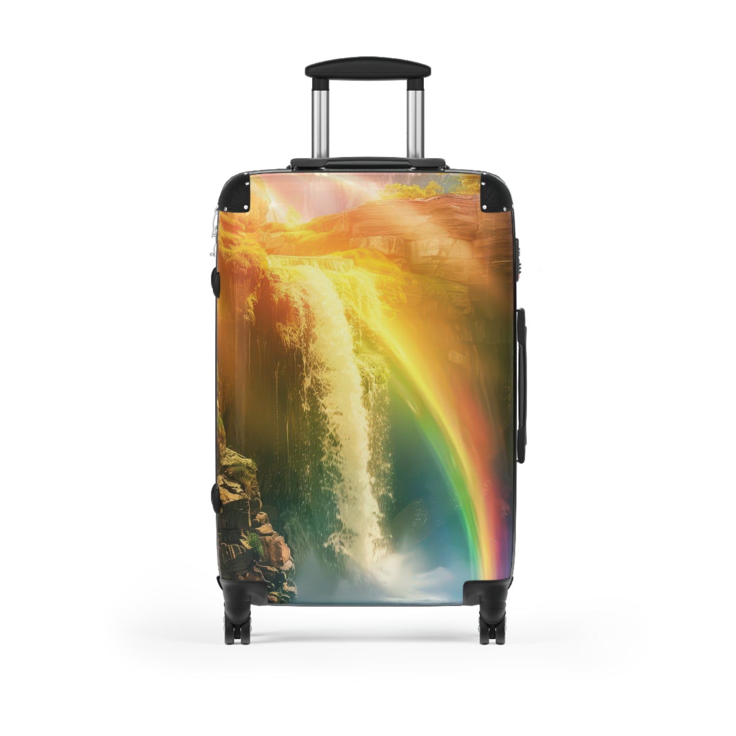 Nature Waterfall Rainbow Art Carry-On Suitcase - Stylish Luggage for Travelers
