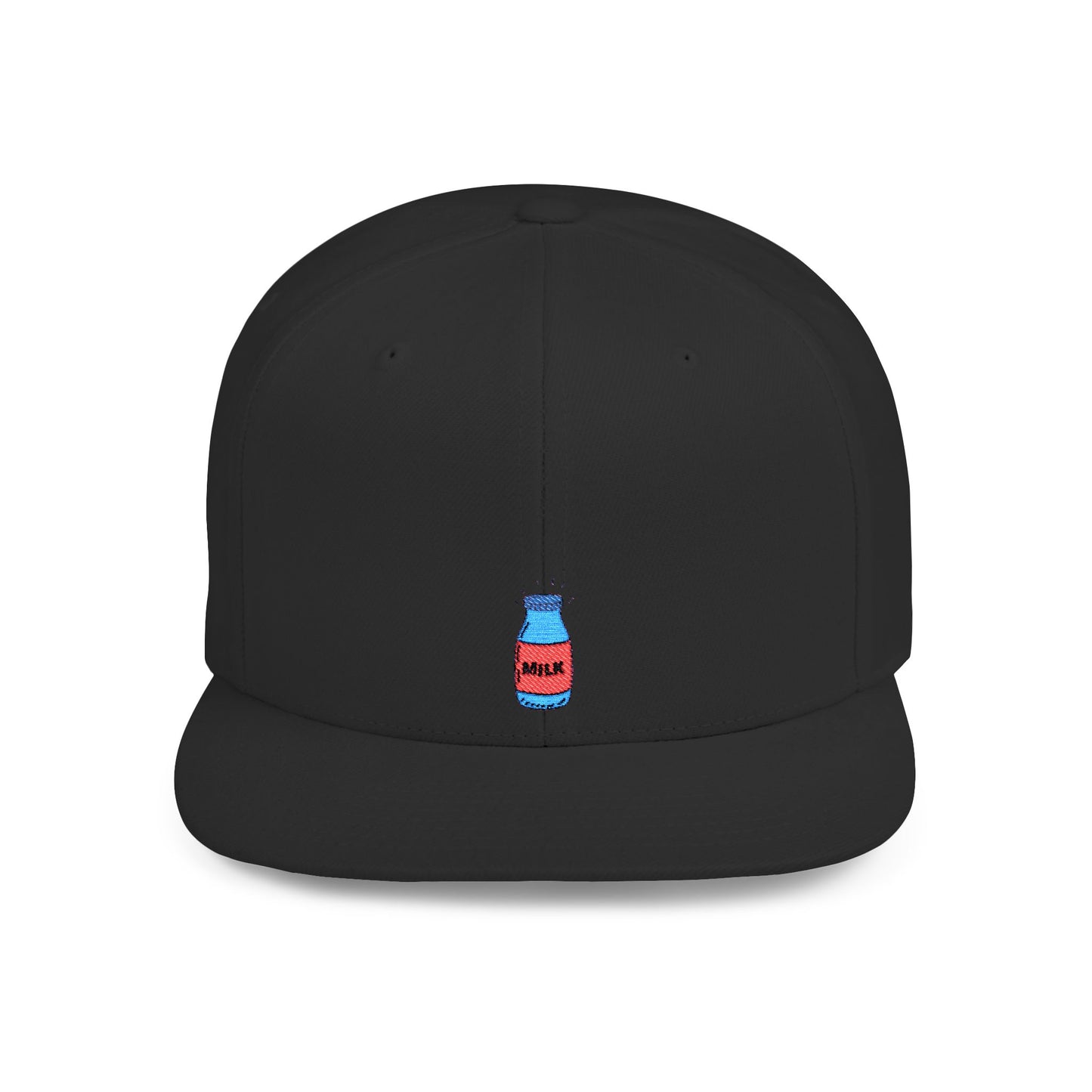 Icons Embroidered Milk Bottle Flat Bill Snapback – Lightweight, Custom Fit, Premium Quality