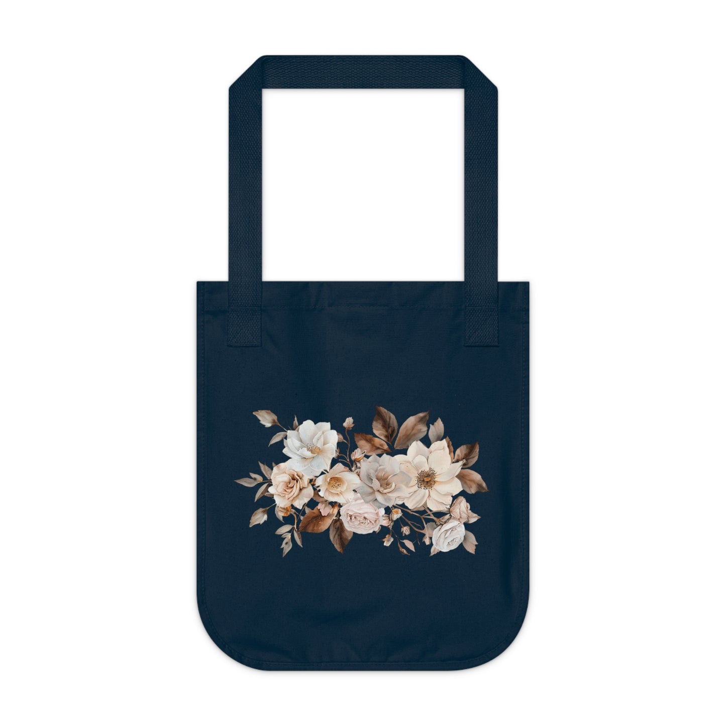 Flowers Angels Floral Organic Canvas Tote Bag - Eco-Friendly Carryall for Everyday Use