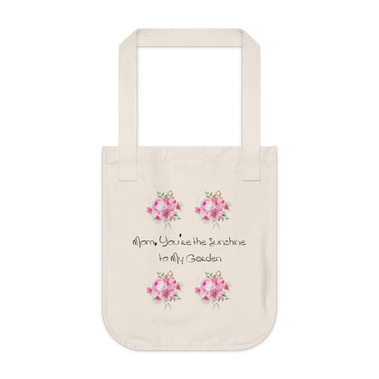 Flowers Floral Mom, You’re the Sunshine to My Garden Organic Canvas Tote Bag - Eco-Friendly Carryall for Everyday Use