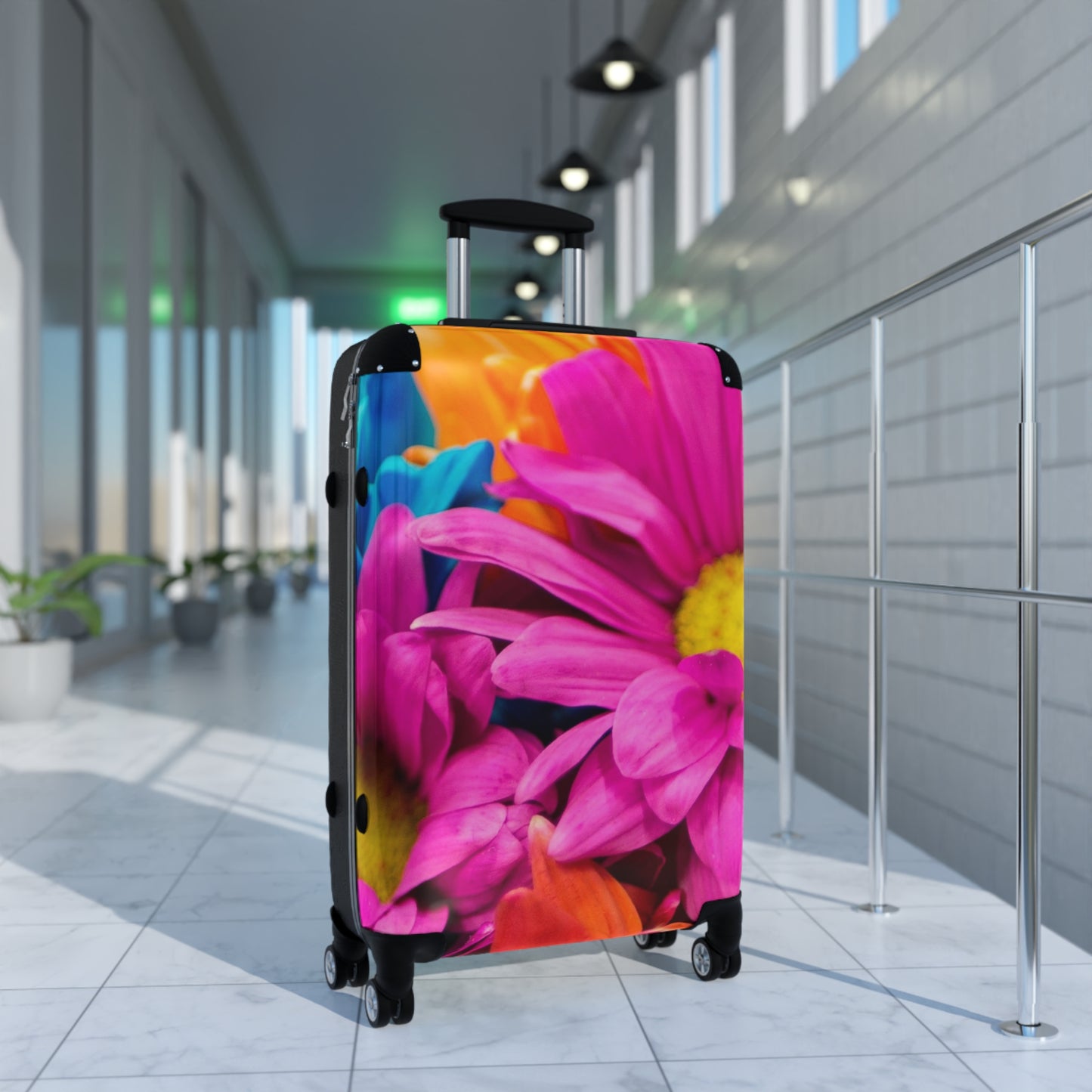 Nature Flowers Floral Dahlia Colorful Boom Art Carry-On Suitcase - Stylish Luggage for Travelers